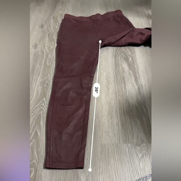 Free People Midnight Burgundy Faux Suede High Rise Ankle Leggings Size S - Picture 13 of 13